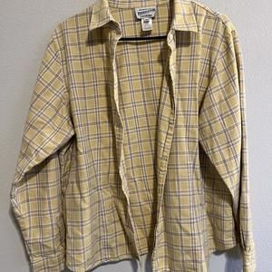 Vintage Pendleton Yellow Plaid Flannel Button Up‎ Shirt